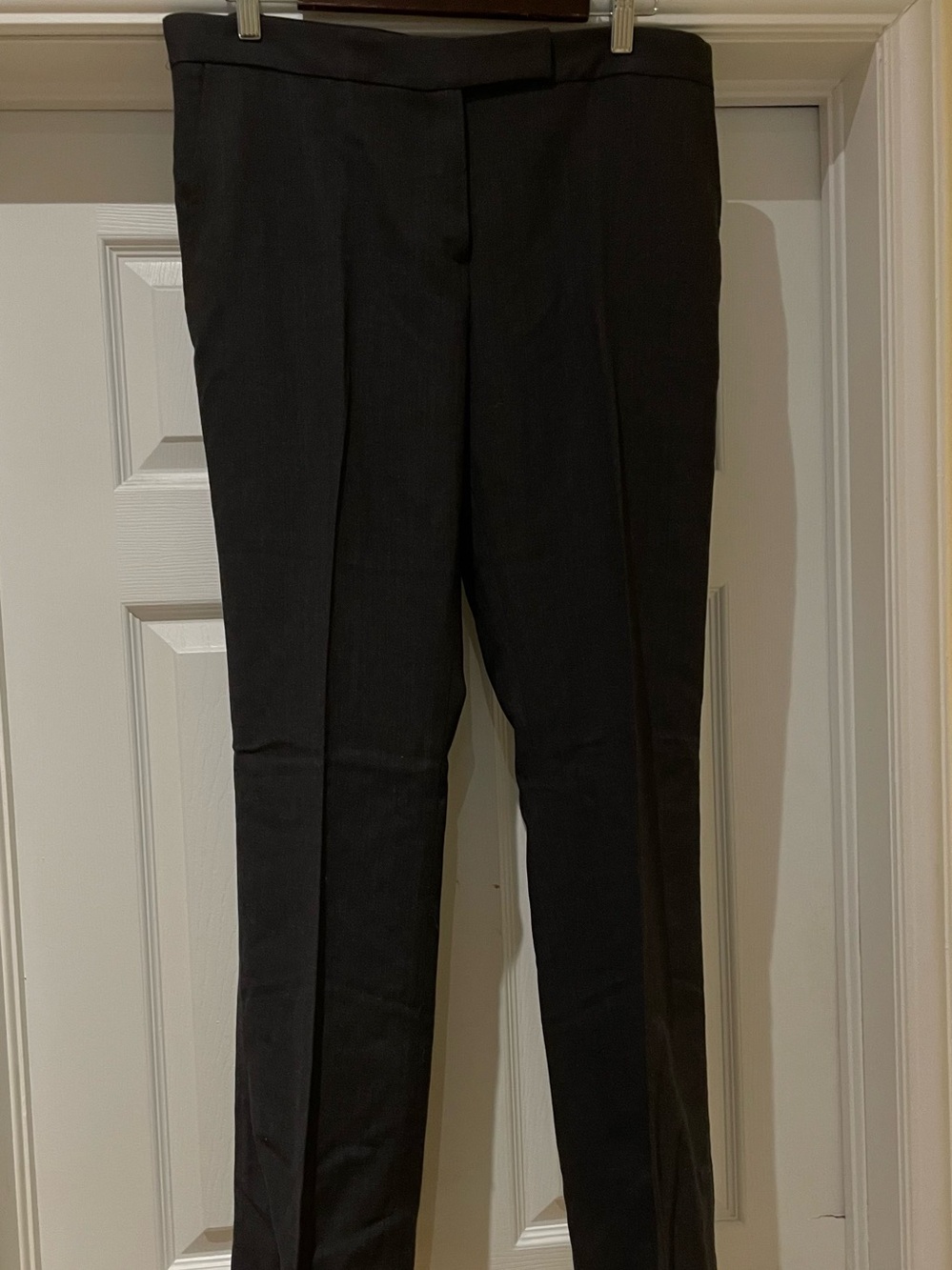 Tevrow + Chase Charcoal Wool Straight Leg Pants 90s Minimalist Quiet Luxury Size
